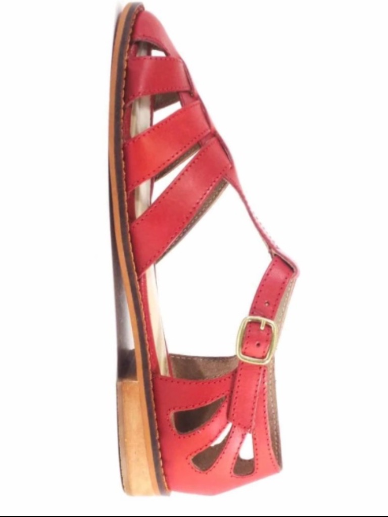 Fisherman Sandals - Chelsea Crew Red Leather Vintage-Style — image 8 of 8
